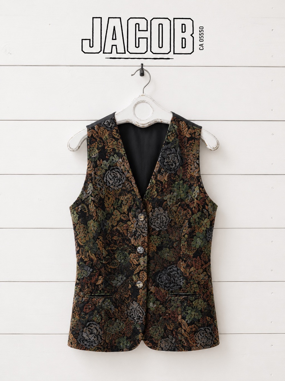JACOB Floral Velvet Vest Size S